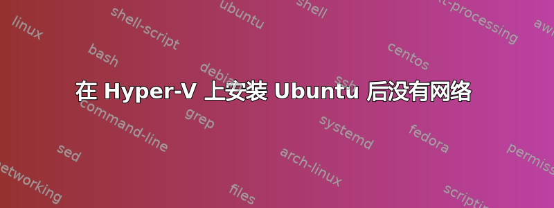 在 Hyper-V 上安装 Ubuntu 后没有网络