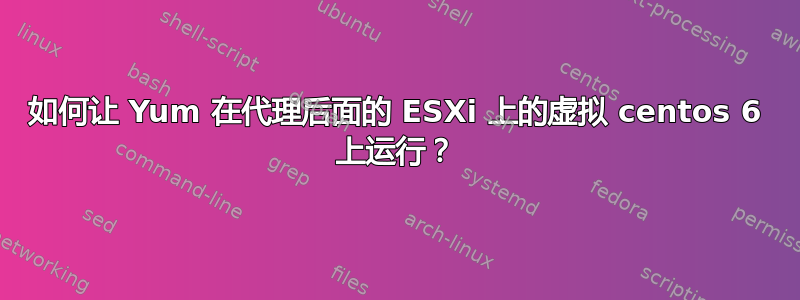 如何让 Yum 在代理后面的 ESXi 上的虚拟 centos 6 上运行？