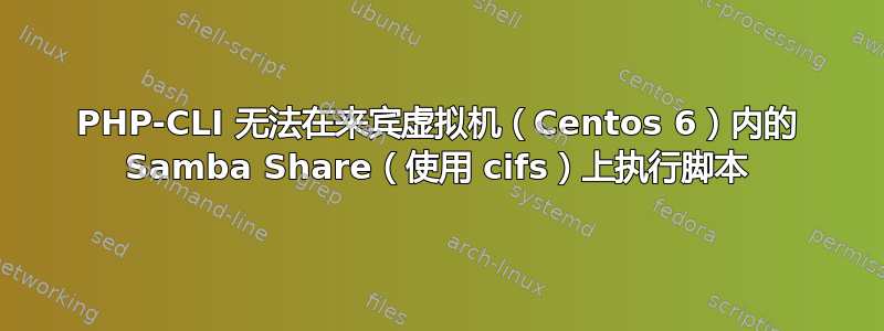 PHP-CLI 无法在来宾虚拟机（Centos 6）内的 Samba Share（使用 cifs）上执行脚本