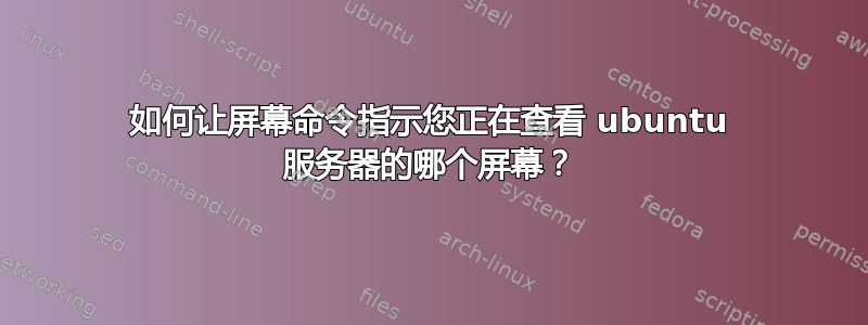 如何让屏幕命令指示您正在查看 ubuntu 服务器的哪个屏幕？