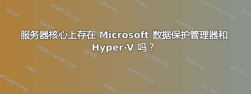 服务器核心上存在 Microsoft 数据保护管理器和 Hyper-V 吗？