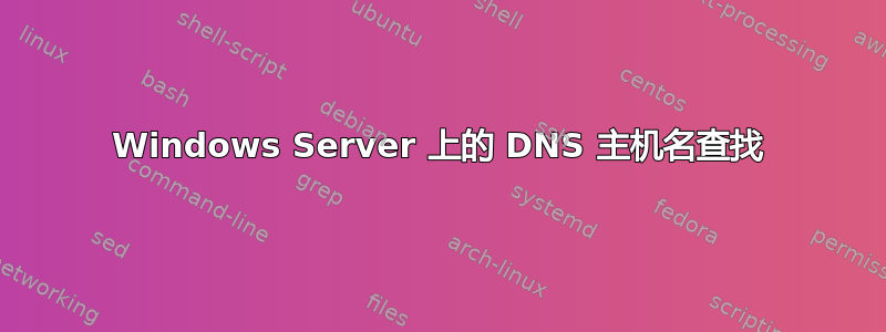 Windows Server 上的 DNS 主机名查找