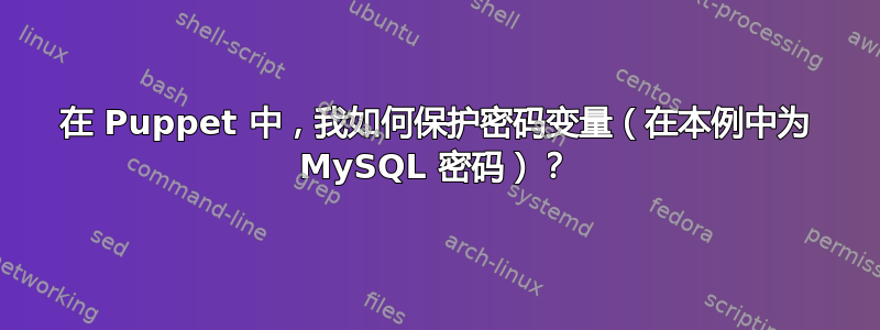 在 Puppet 中，我如何保护密码变量（在本例中为 MySQL 密码）？