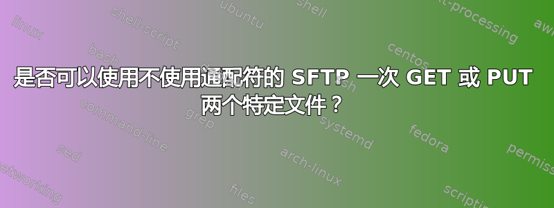 是否可以使用不使用通配符的 SFTP 一次 GET 或 PUT 两个特定文件？