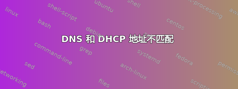 DNS 和 DHCP 地址不匹配