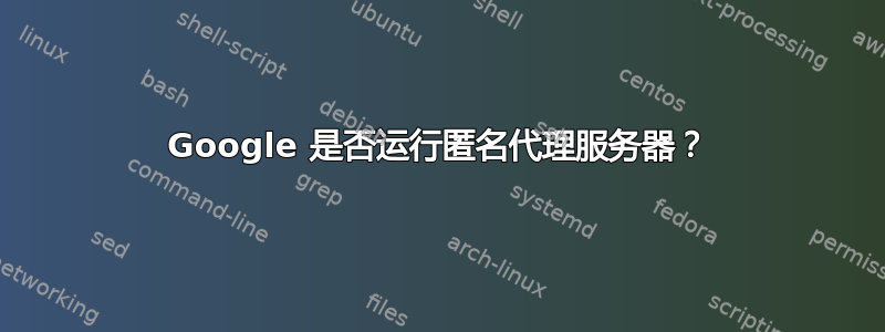 Google 是否运行匿名代理服务器？