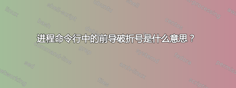 进程命令行中的前导破折号是什么意思？