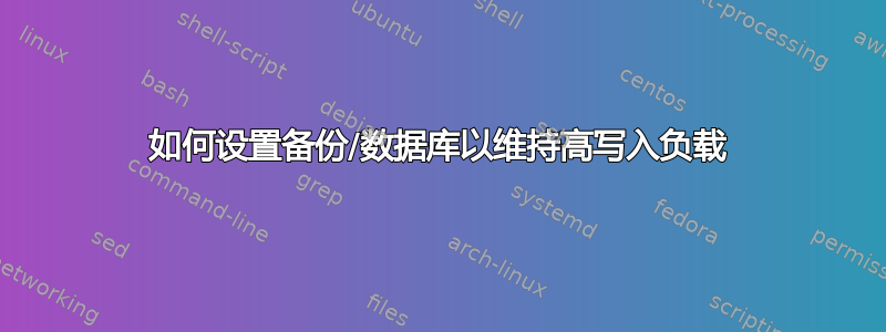 如何设置备份/数据库以维持高写入负载