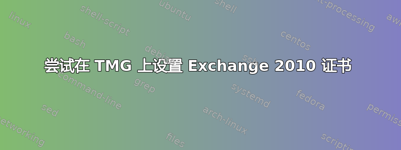 尝试在 TMG 上设置 Exchange 2010 证书