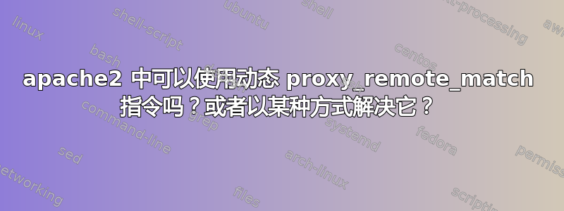 apache2 中可以使用动态 proxy_remote_match 指令吗？或者以某种方式解决它？