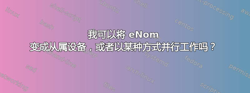 我可以将 eNom 变成从属设备，或者以某种方式并行工作吗？