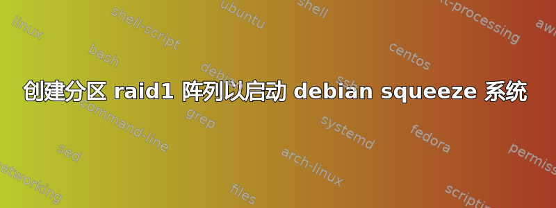 创建分区 raid1 阵列以启动 debian squeeze 系统