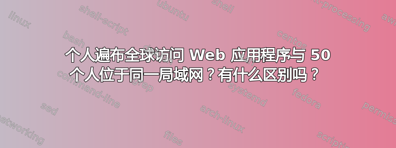 50 个人遍布全球访问 Web 应用程序与 50 个人位于同一局域网？有什么区别吗？