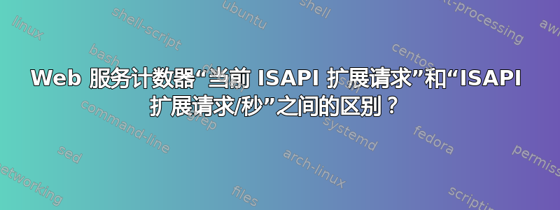 Web 服务计数器“当前 ISAPI 扩展请求”和“ISAPI 扩展请求/秒”之间的区别？