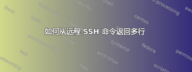 如何从远程 SSH 命令返回多行