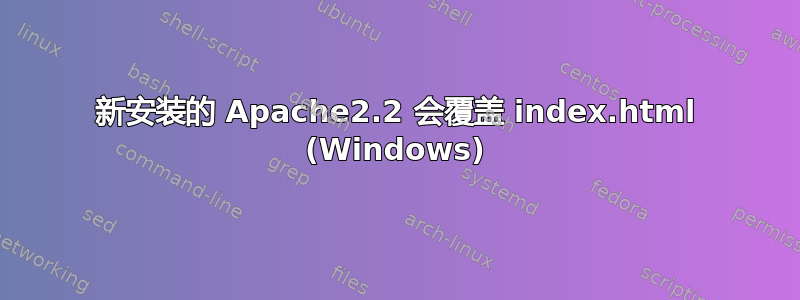 新安装的 Apache2.2 会覆盖 index.html (Windows)