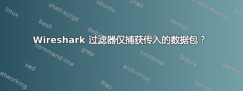 Wireshark 过滤器仅捕获传入的数据包？