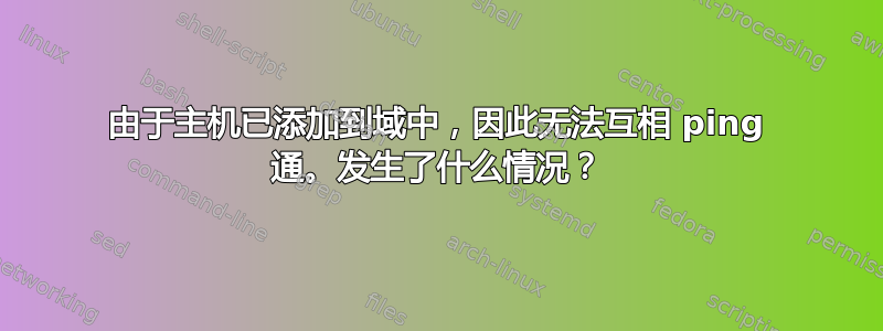 由于主机已添加到域中，因此无法互相 ping 通。发生了什么情况？