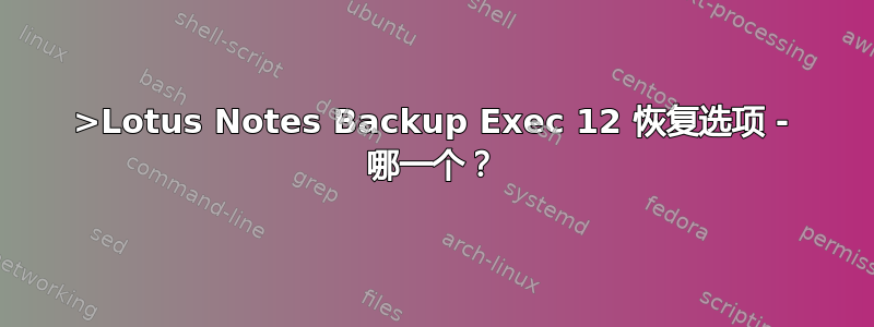 >Lotus Notes Backup Exec 12 恢复选项 - 哪一个？