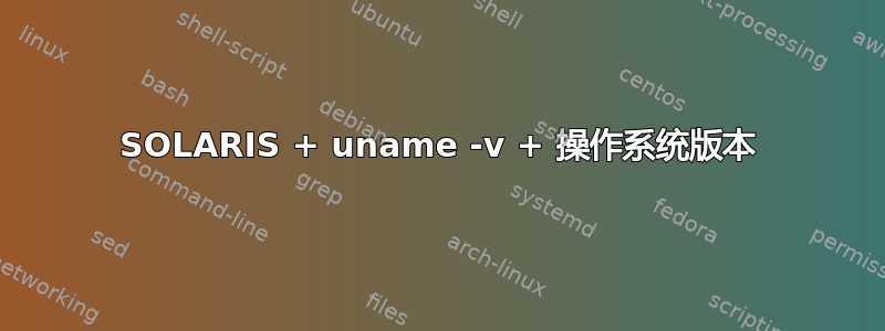 SOLARIS + uname -v + 操作系统版本