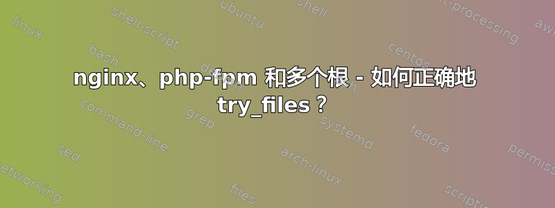 nginx、php-fpm 和多个根 - 如何正确地 try_files？