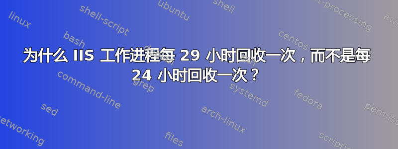 为什么 IIS 工作进程每 29 小时回收一次，而不是每 24 小时回收一次？