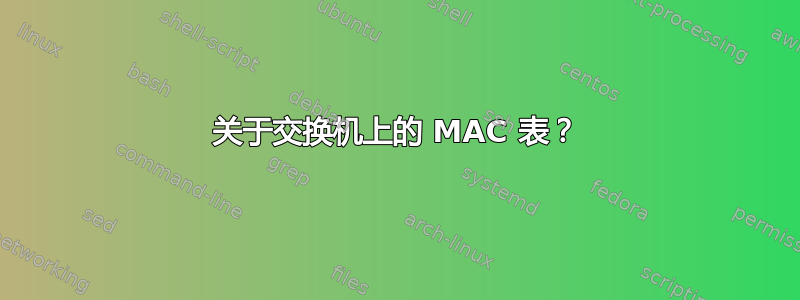 关于交换机上的 MAC 表？