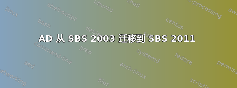 AD 从 SBS 2003 迁移到 SBS 2011