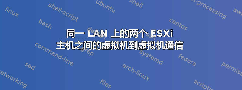 同一 LAN 上的两个 ESXi 主机之间的虚拟机到虚拟机通信