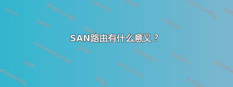 SAN路由有什么意义？