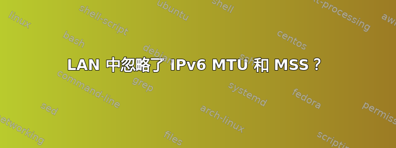 LAN 中忽略了 IPv6 MTU 和 MSS？