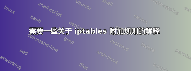 需要一些关于 iptables 附加规则的解释