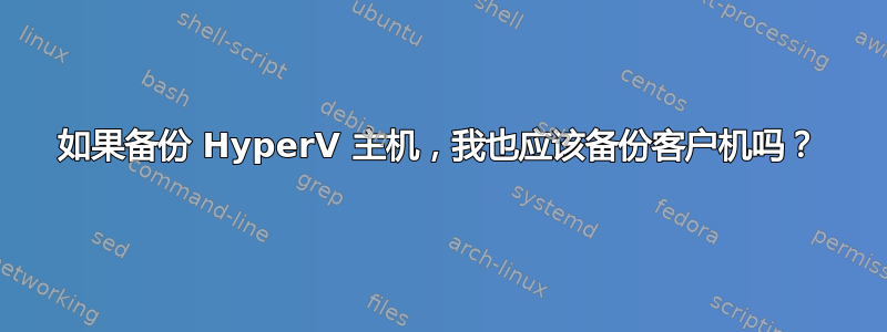 如果备份 HyperV 主机，我也应该备份客户机吗？