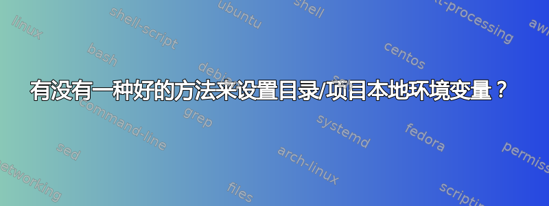 有没有一种好的方法来设置目录/项目本地环境变量？