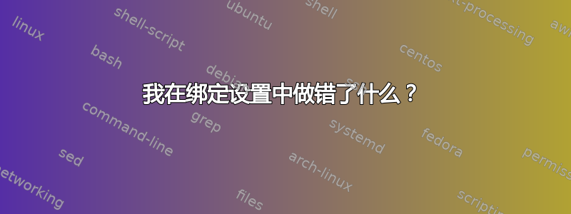 我在绑定设置中做错了什么？