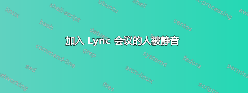 加入 Lync 会议的人被静音