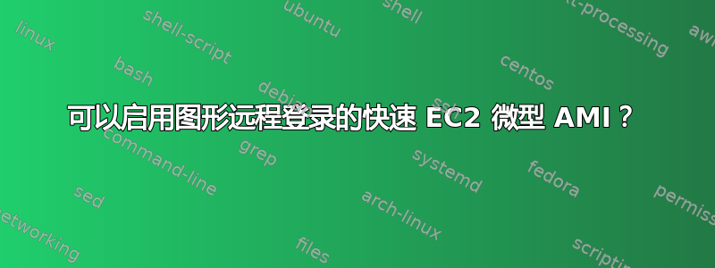 可以启用图形远程登录的快速 EC2 微型 AMI？