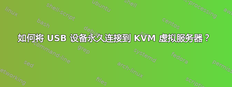 如何将 USB 设备永久连接到 KVM 虚拟服务器？