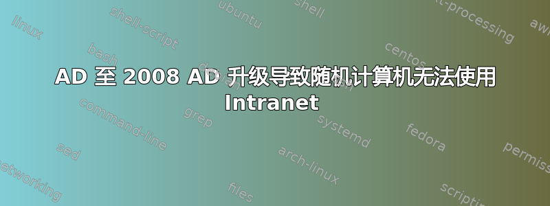 2003 AD 至 2008 AD 升级导致随机计算机无法使用 Intranet