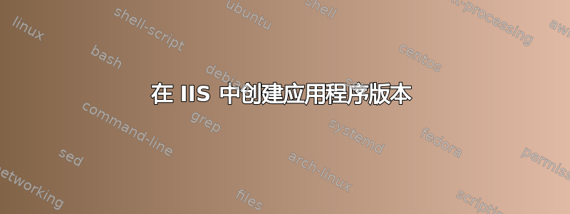 在 IIS 中创建应用程序版本