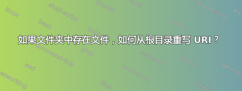 如果文件夹中存在文件，如何从根目录重写 URI？