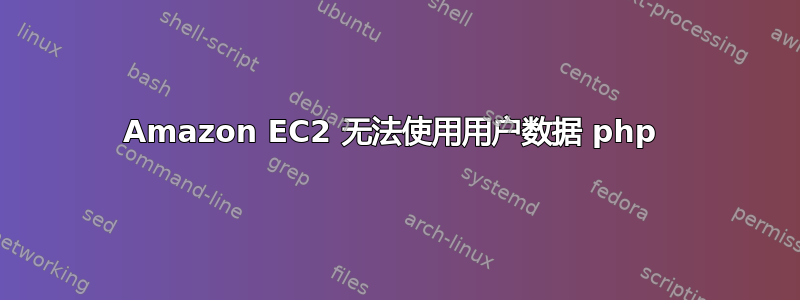 Amazon EC2 无法使用用户数据 php 