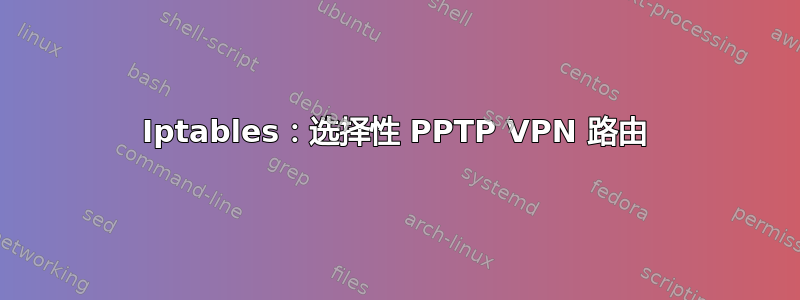 Iptables：选择性 PPTP VPN 路由