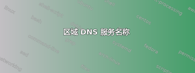 区域 DNS 服务名称