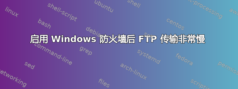 启用 Windows 防火墙后 FTP 传输非常慢