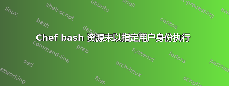 Chef bash 资源未以指定用户身份执行