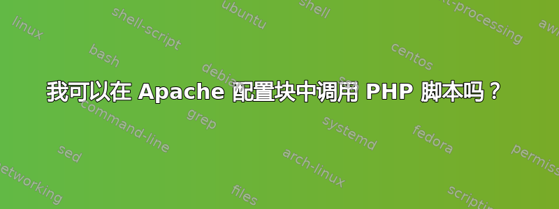 我可以在 Apache 配置块中调用 PHP 脚本吗？