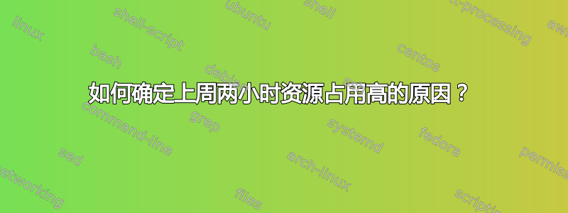 如何确定上周两小时资源占用高的原因？