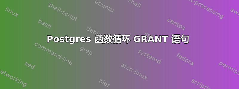 Postgres 函数循环 GRANT 语句