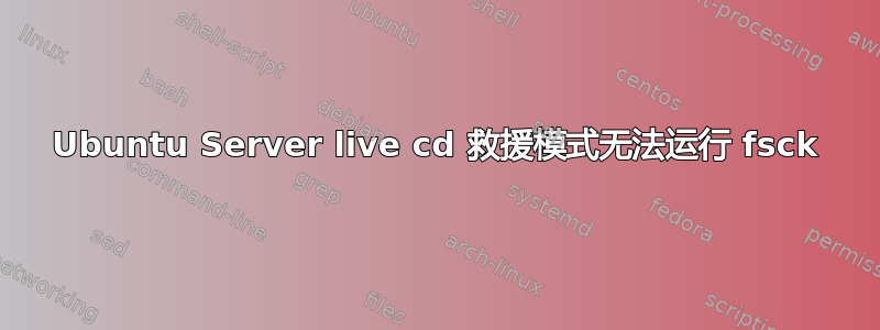 Ubuntu Server live cd 救援模式无法运行 fsck